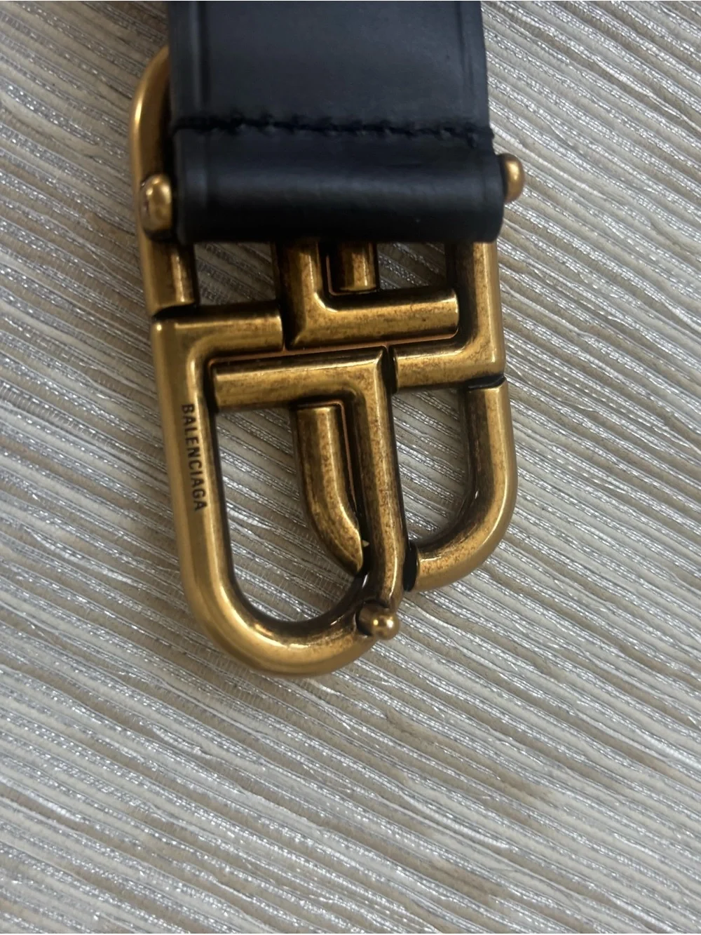Balenciaga Large Black Leather Belt $495 size 90